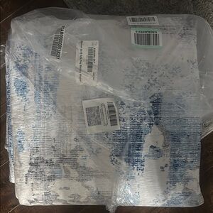 Abstract Blue and Gray Throw rug